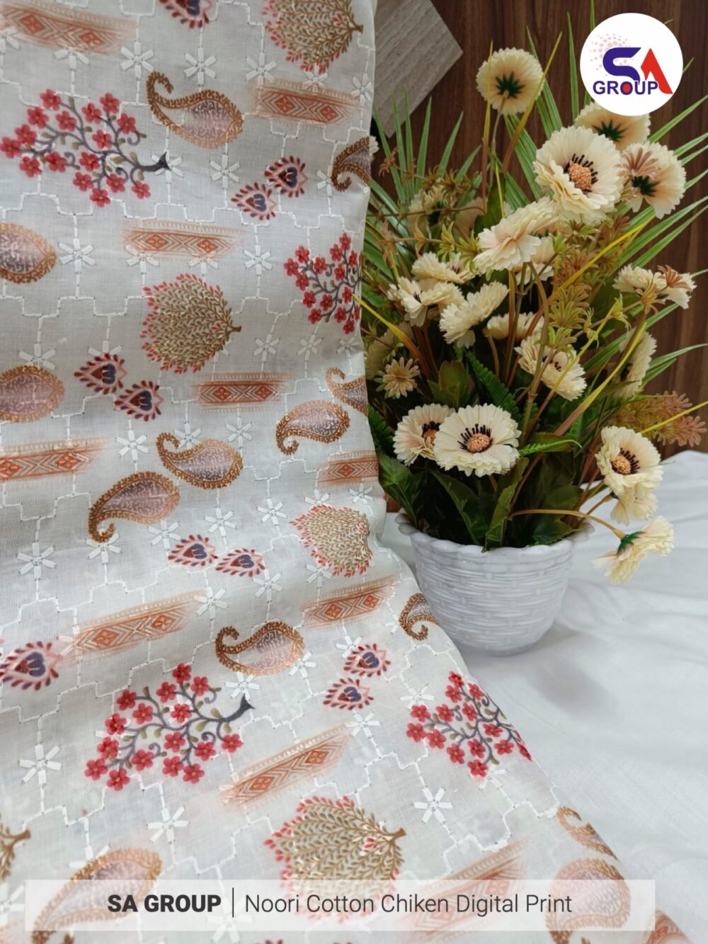 Noori Cotton Chikan digital Print - Image 14