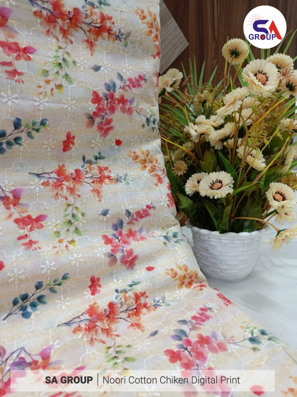 Noori Cotton Chikan digital Print - Image 15