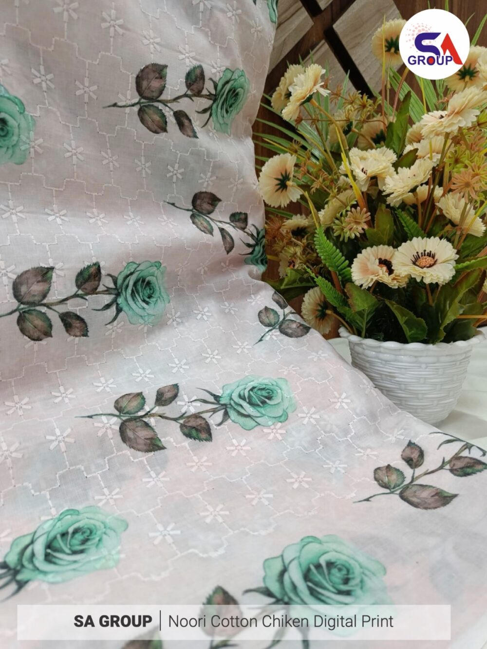 Noori Cotton Chikan digital Print - Image 21