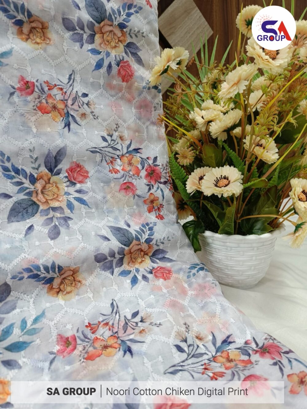 Noori Cotton Chikan digital Print - Image 16