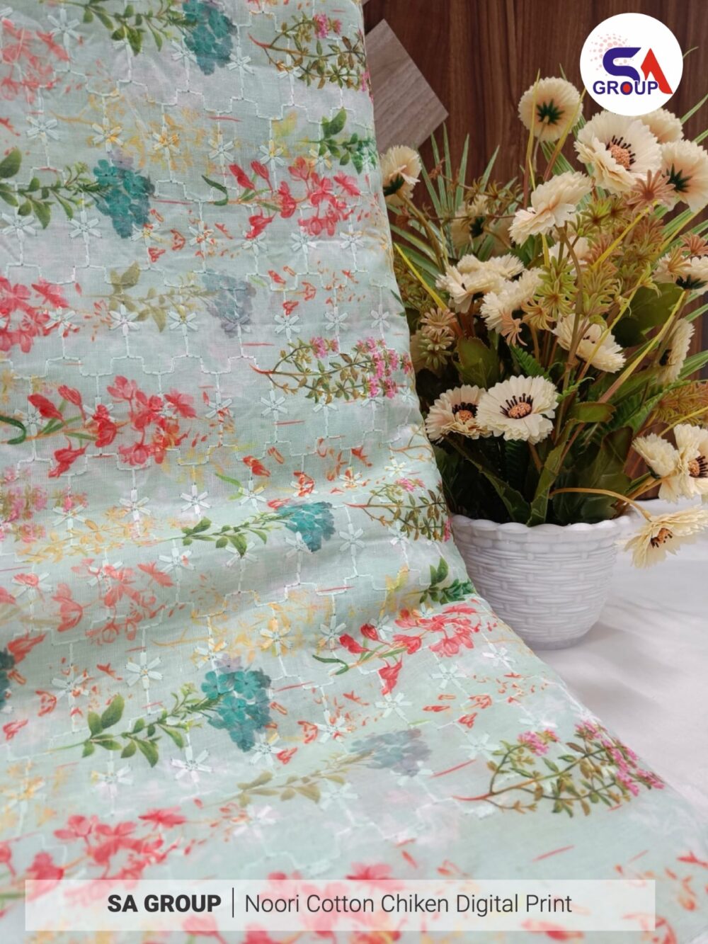 Noori Cotton Chikan digital Print - Image 22