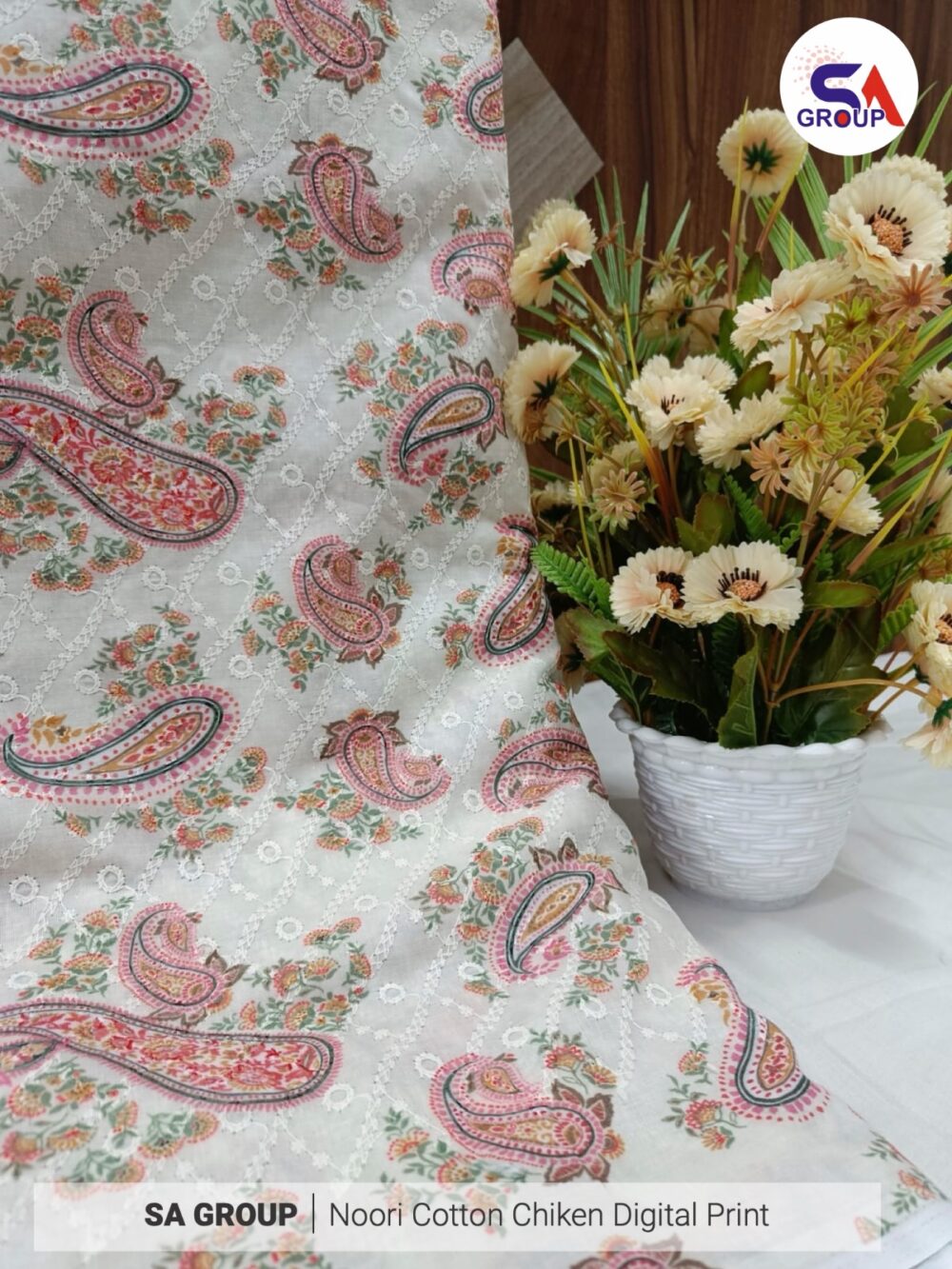 Noori Cotton Chikan digital Print - Image 24