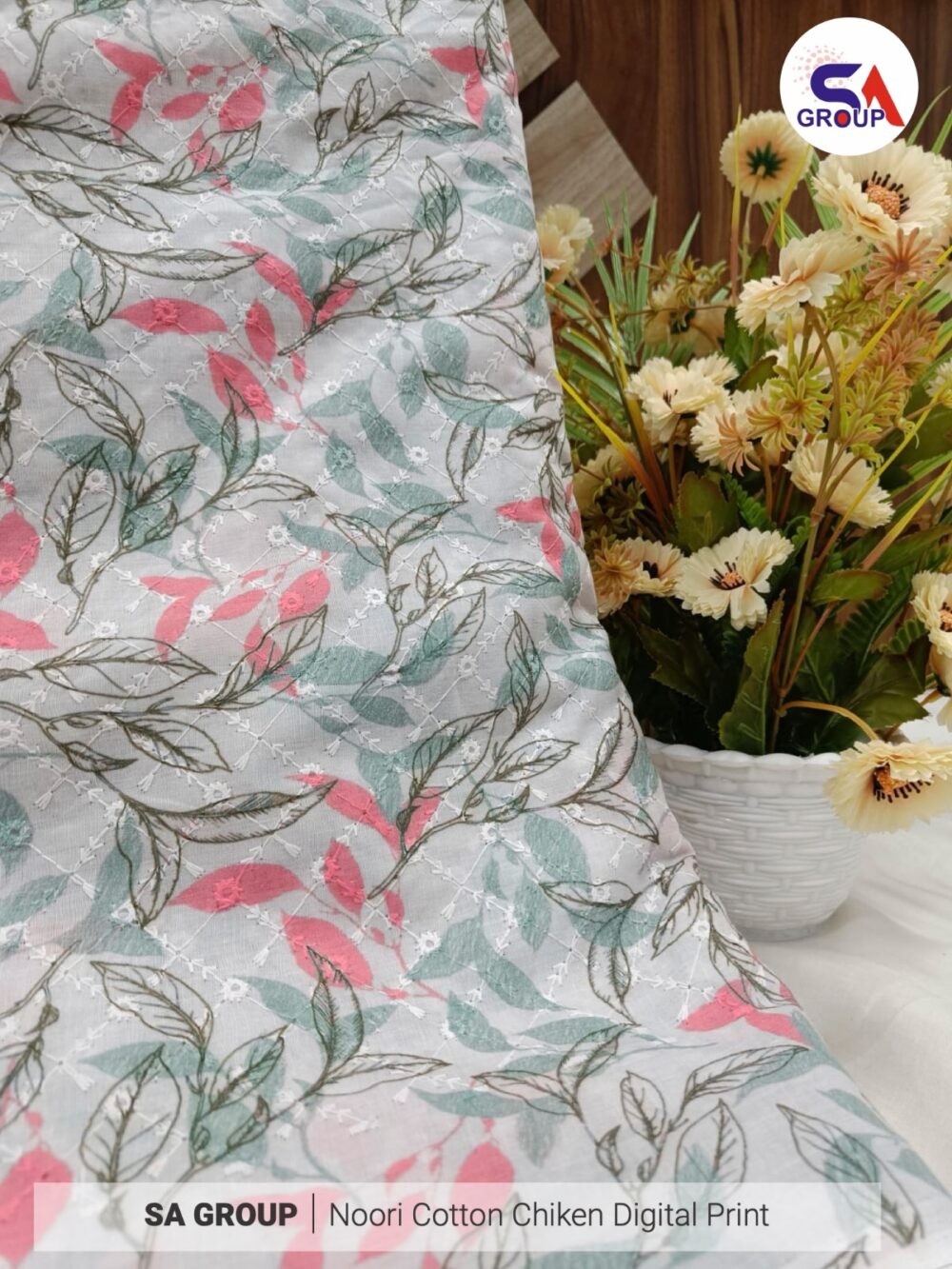 Noori Cotton Chikan digital Print