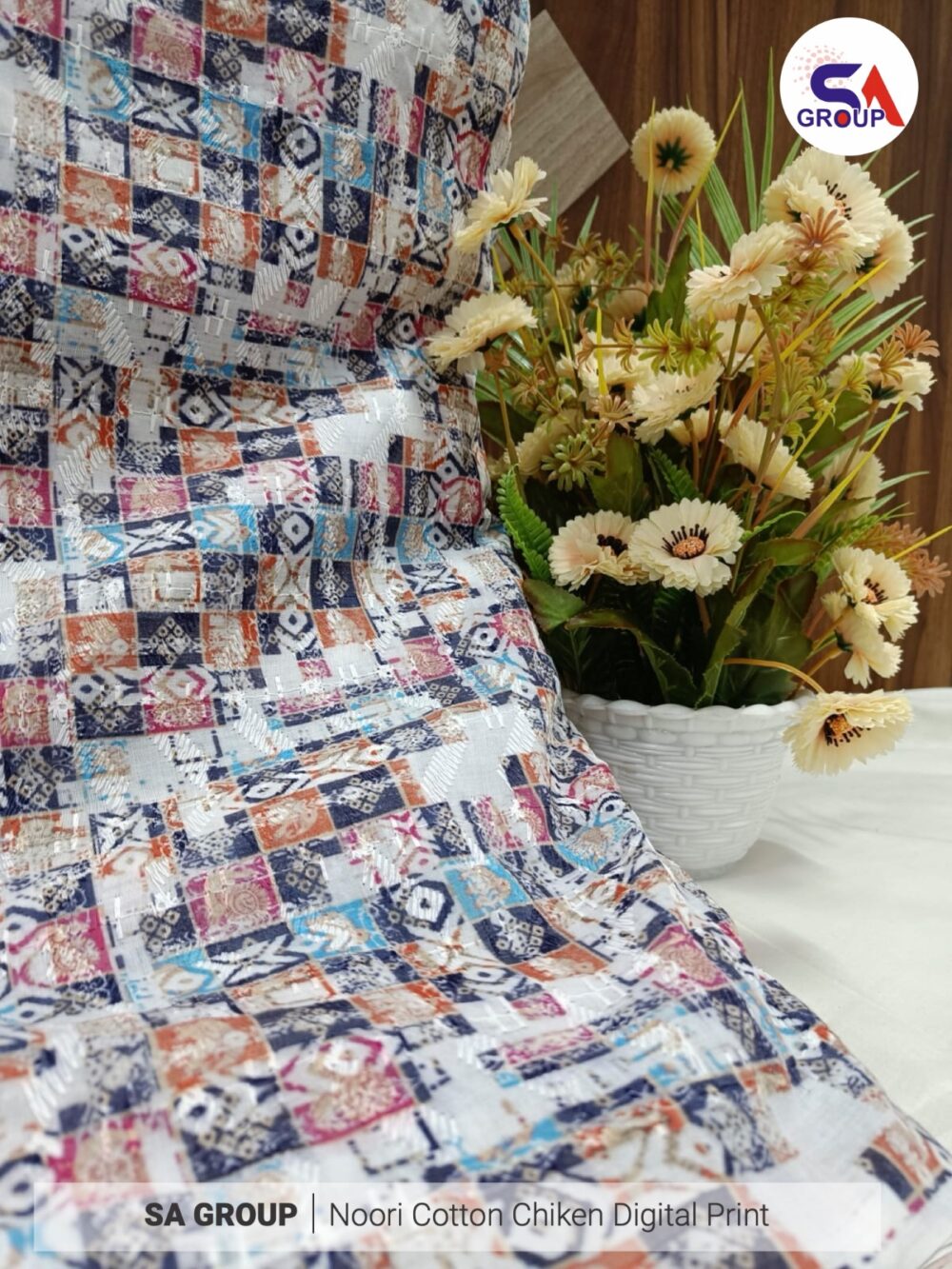 Noori Cotton Chikan digital Print - Image 8