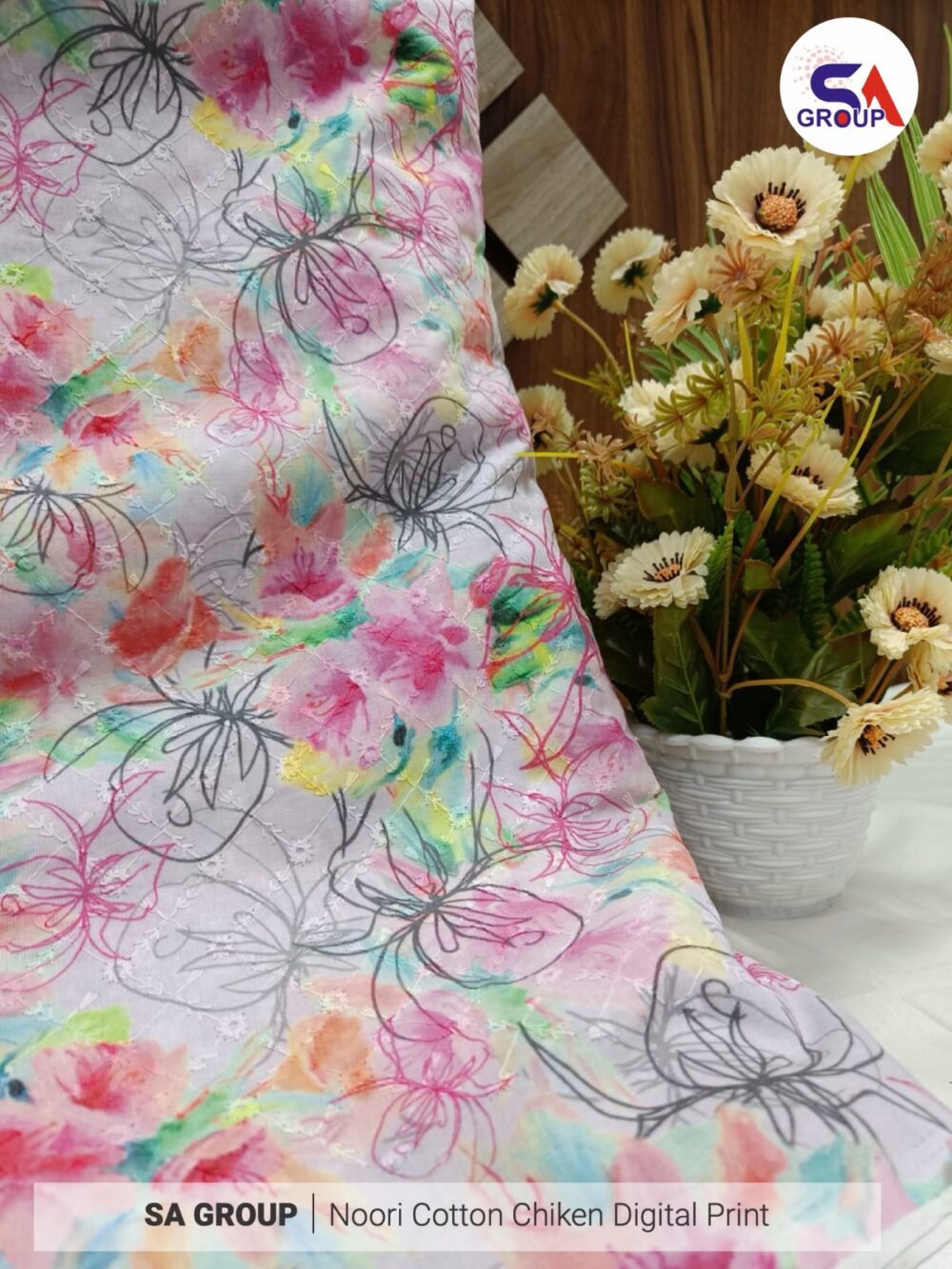 Noori Cotton Chikan digital Print - Image 9