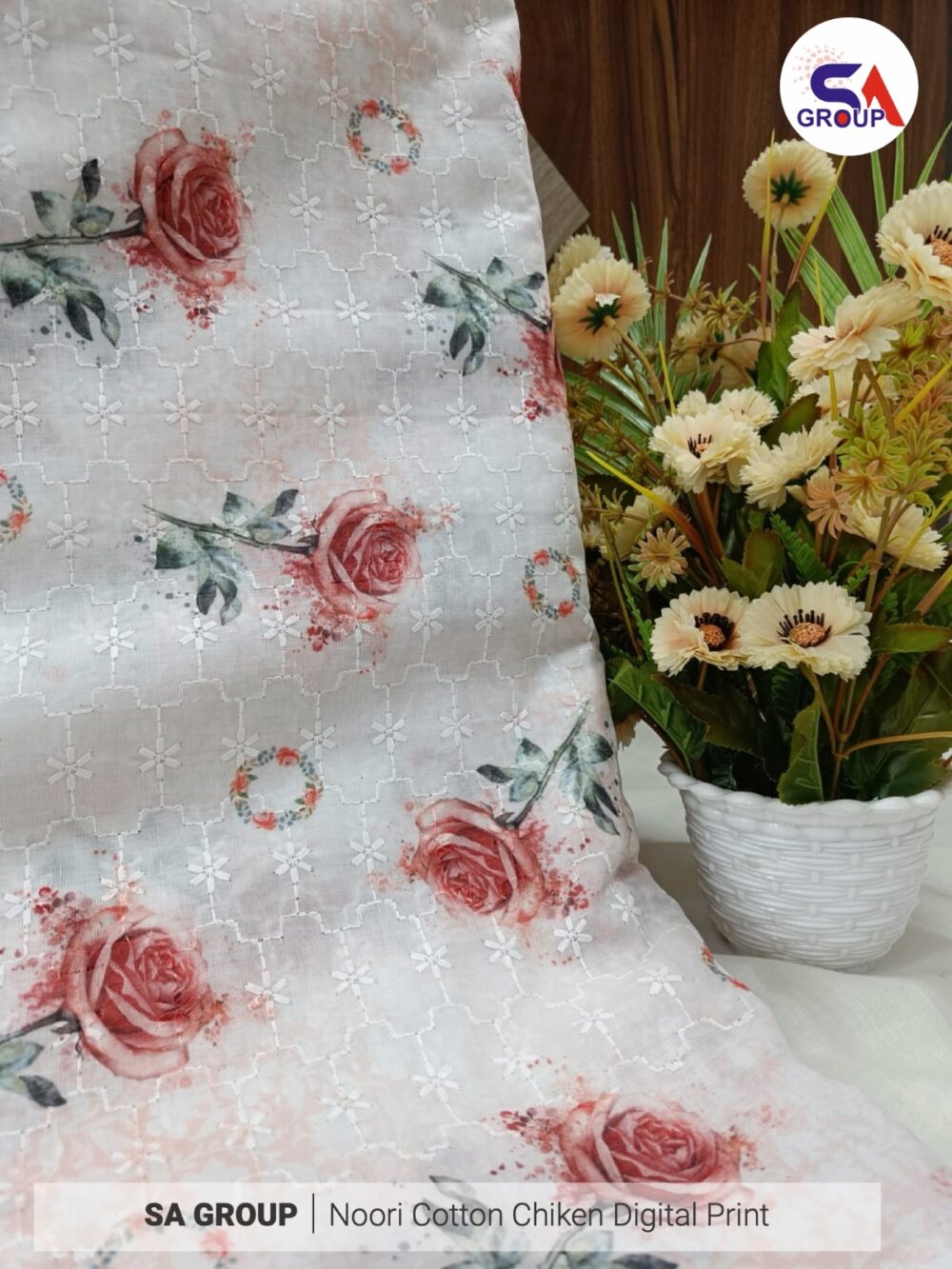 Noori Cotton Chikan digital Print - Image 10
