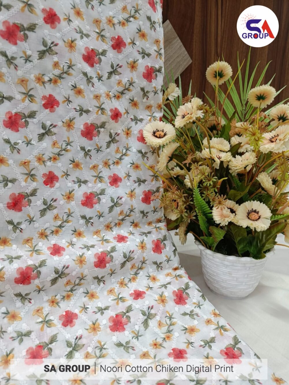 Noori Cotton Chikan digital Print - Image 12