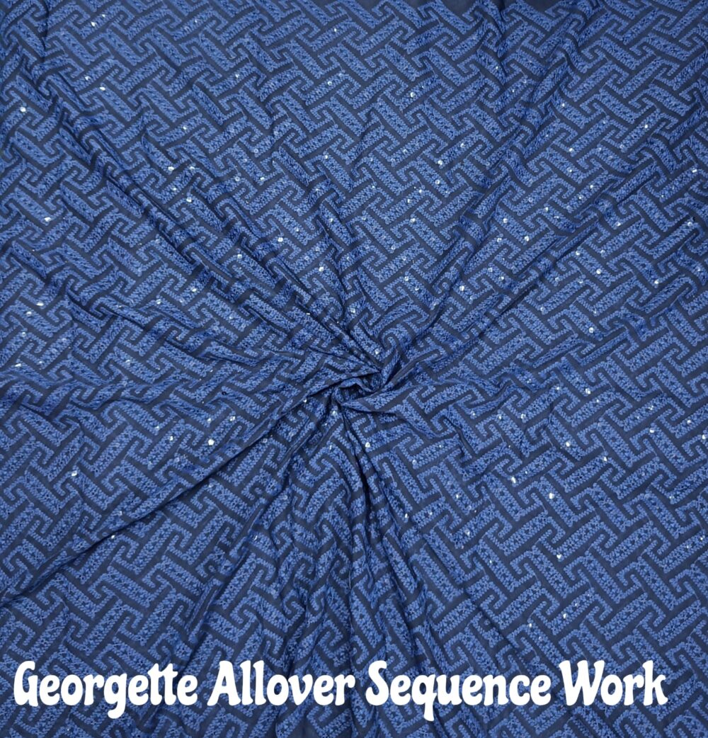 Georgette Sequence Allover Work - Image 3