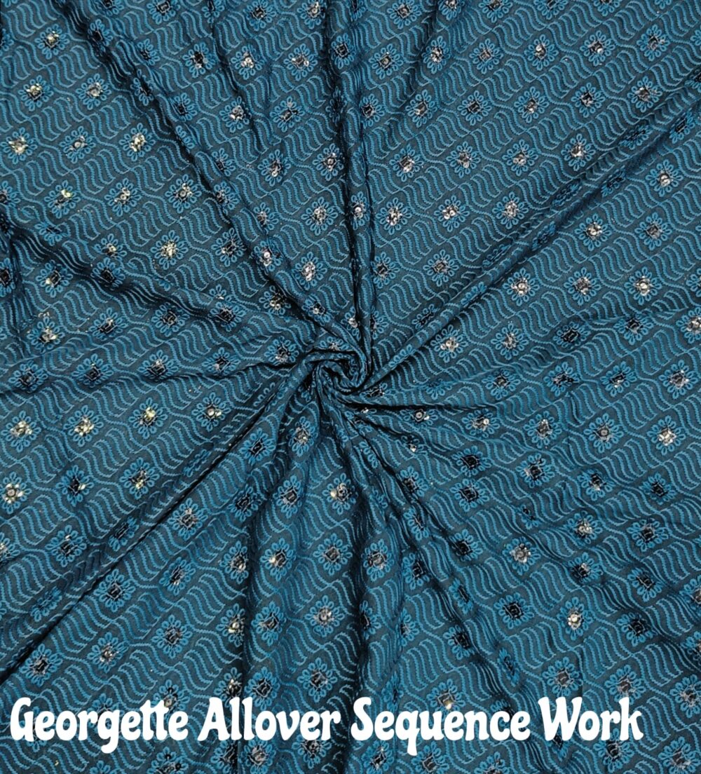 Georgette Sequence Allover Work - Image 5