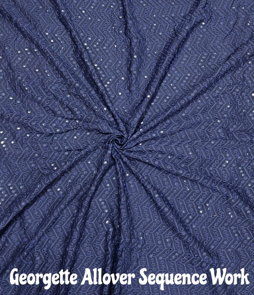 Georgette Sequence Allover Work - Image 7