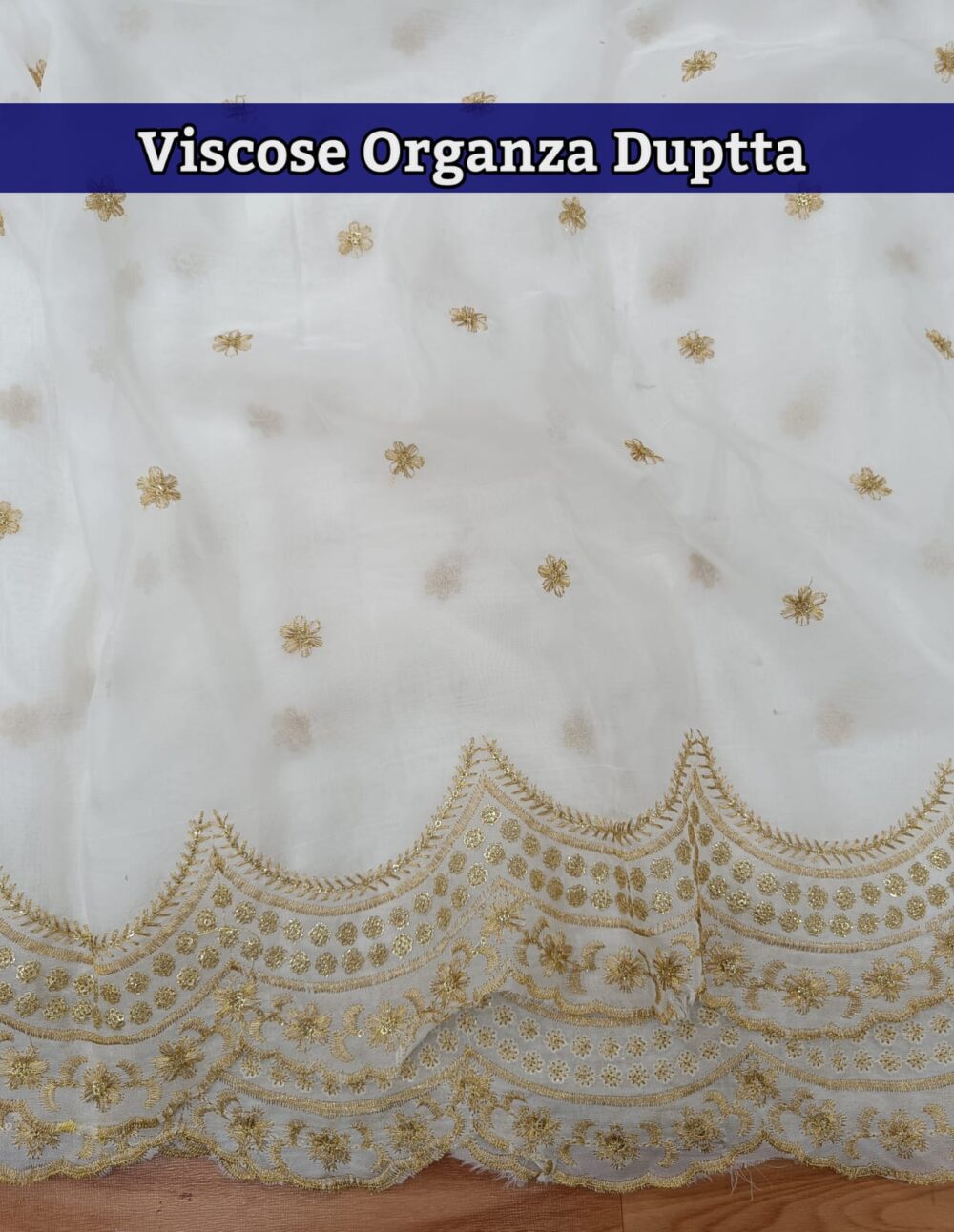 Pure Organza Cut Work dupatta - Image 2
