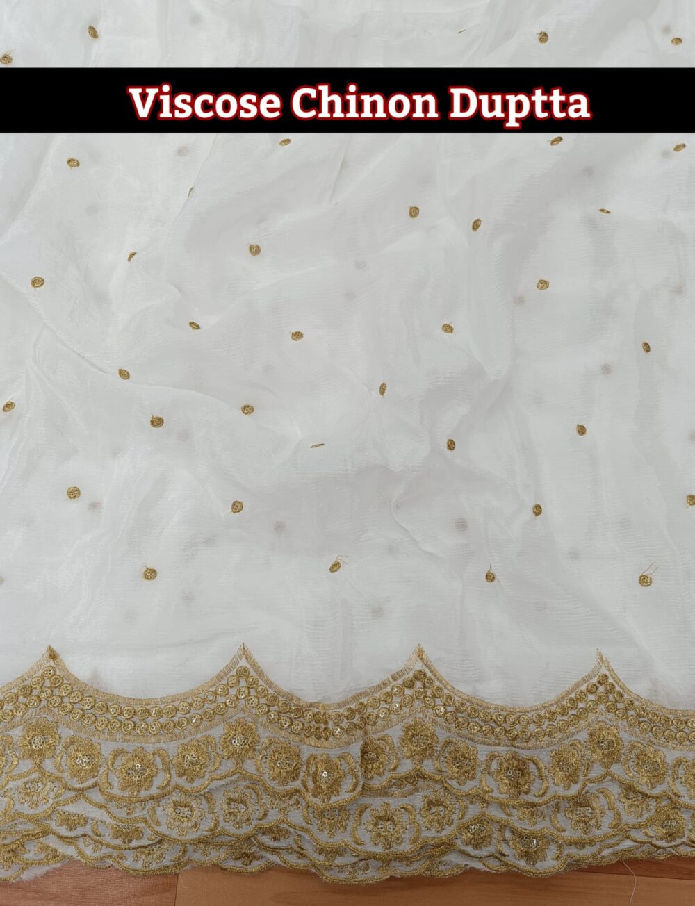 Pure Chinon Cut Work dupatta