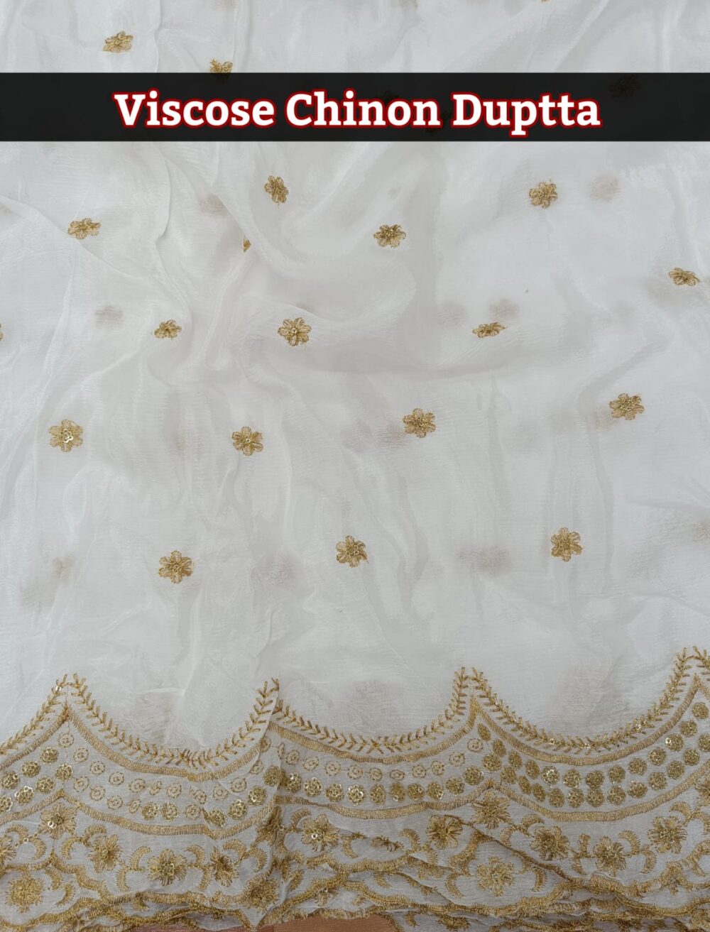 Pure Chinon Cut Work dupatta - Image 2