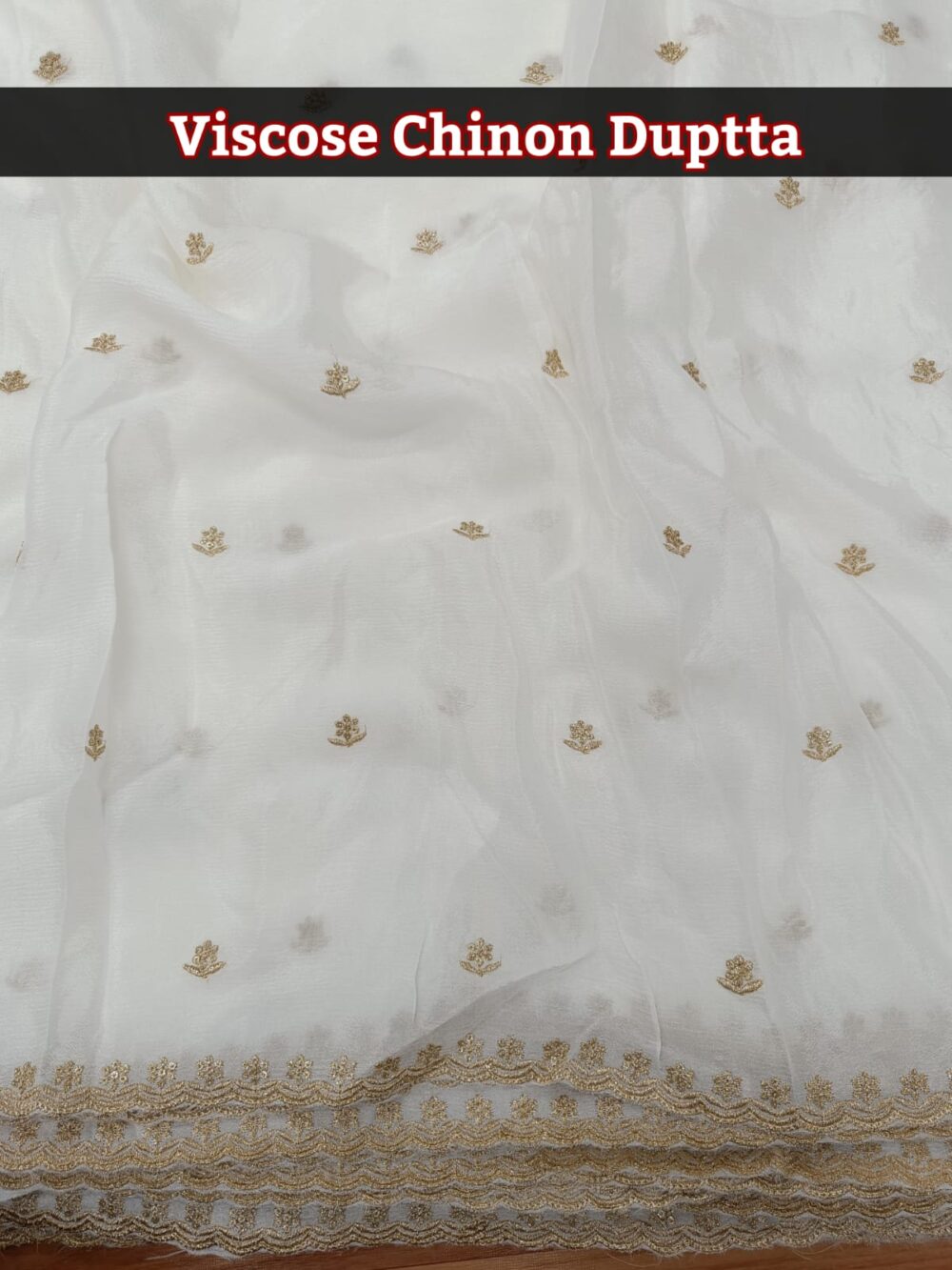 Pure Chinon Cut Work dupatta - Image 3