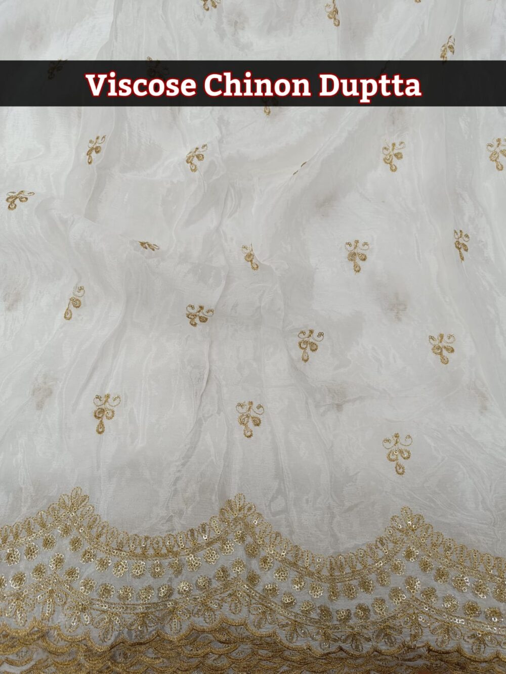 Pure Chinon Cut Work dupatta - Image 4
