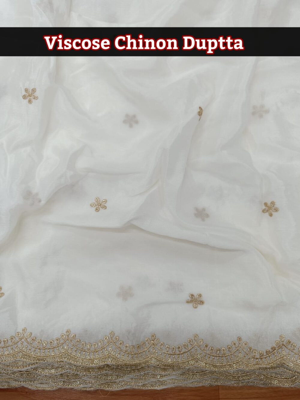 Pure Chinon Cut Work dupatta - Image 5