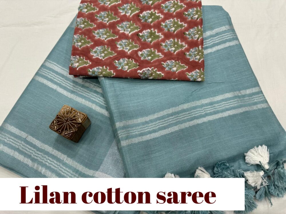 Lines Cotton Saree - Image 3