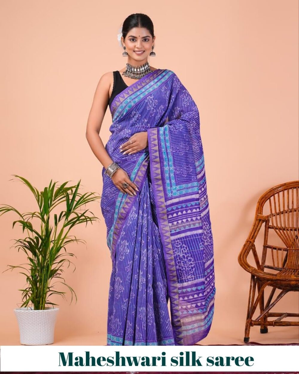 Maheshwari Silk Saree - Image 11