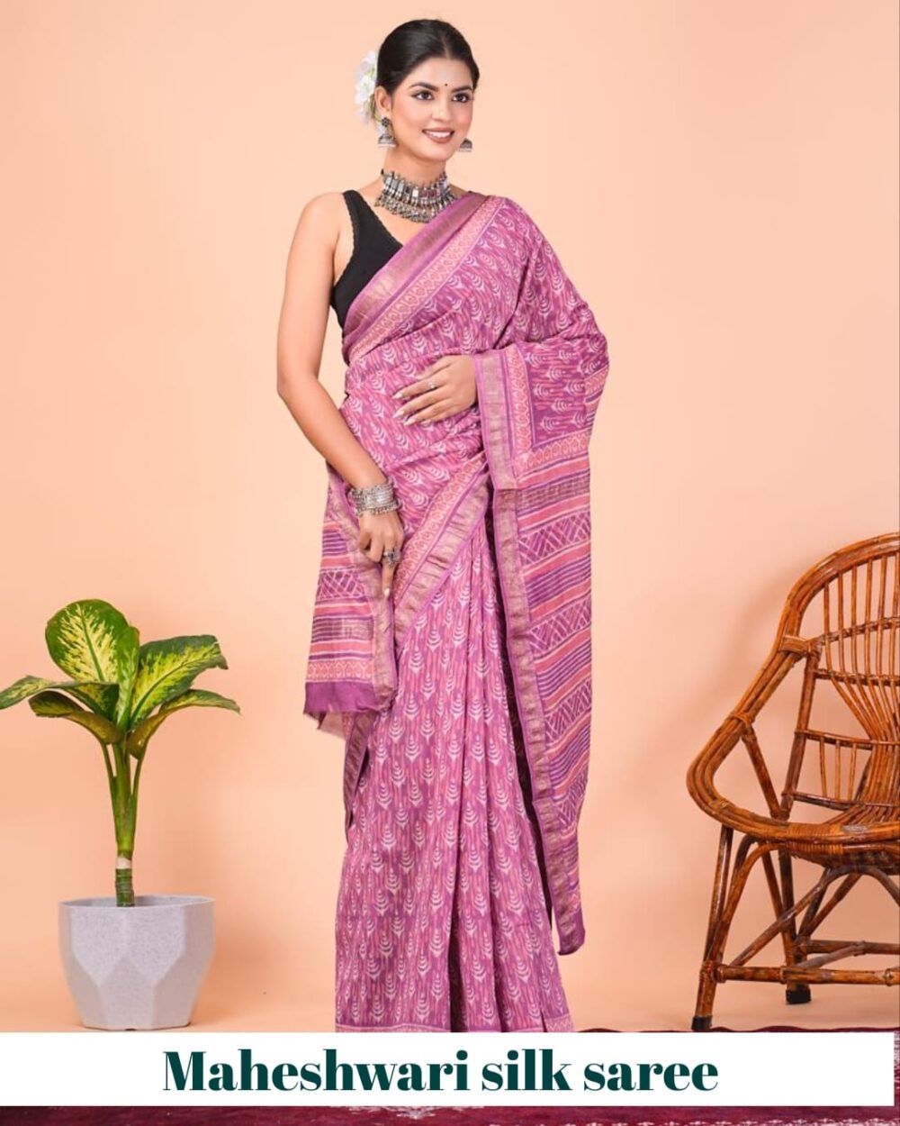 Maheshwari Silk Saree - Image 4