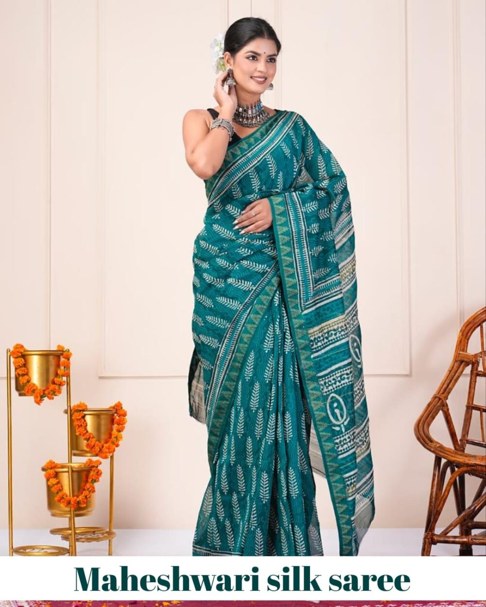 Maheshwari Silk Saree - Image 5