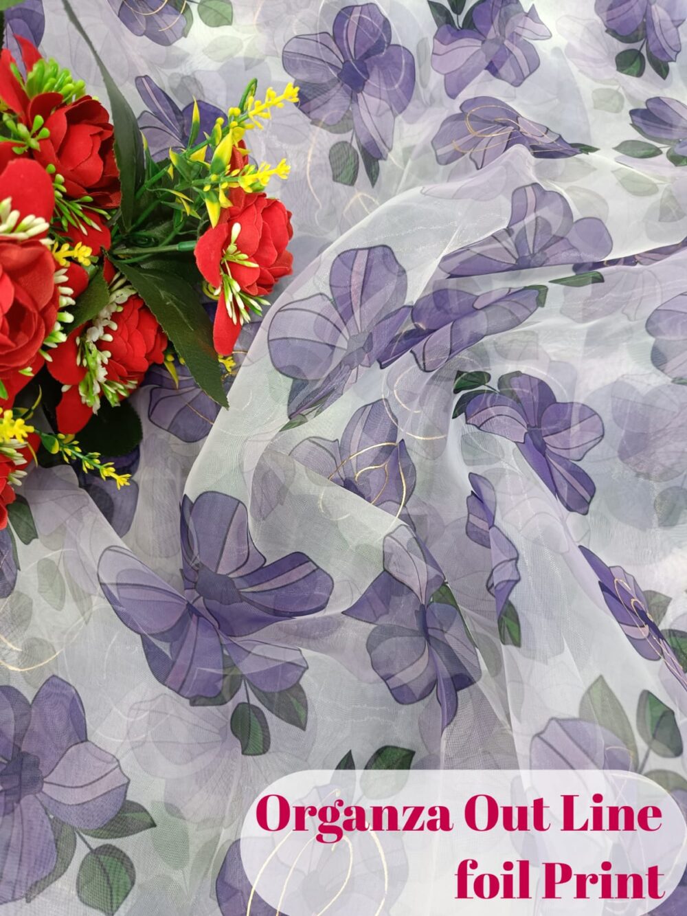 Organza Out Line foil Print - Image 17
