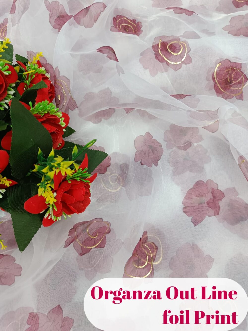 Organza Out Line foil Print