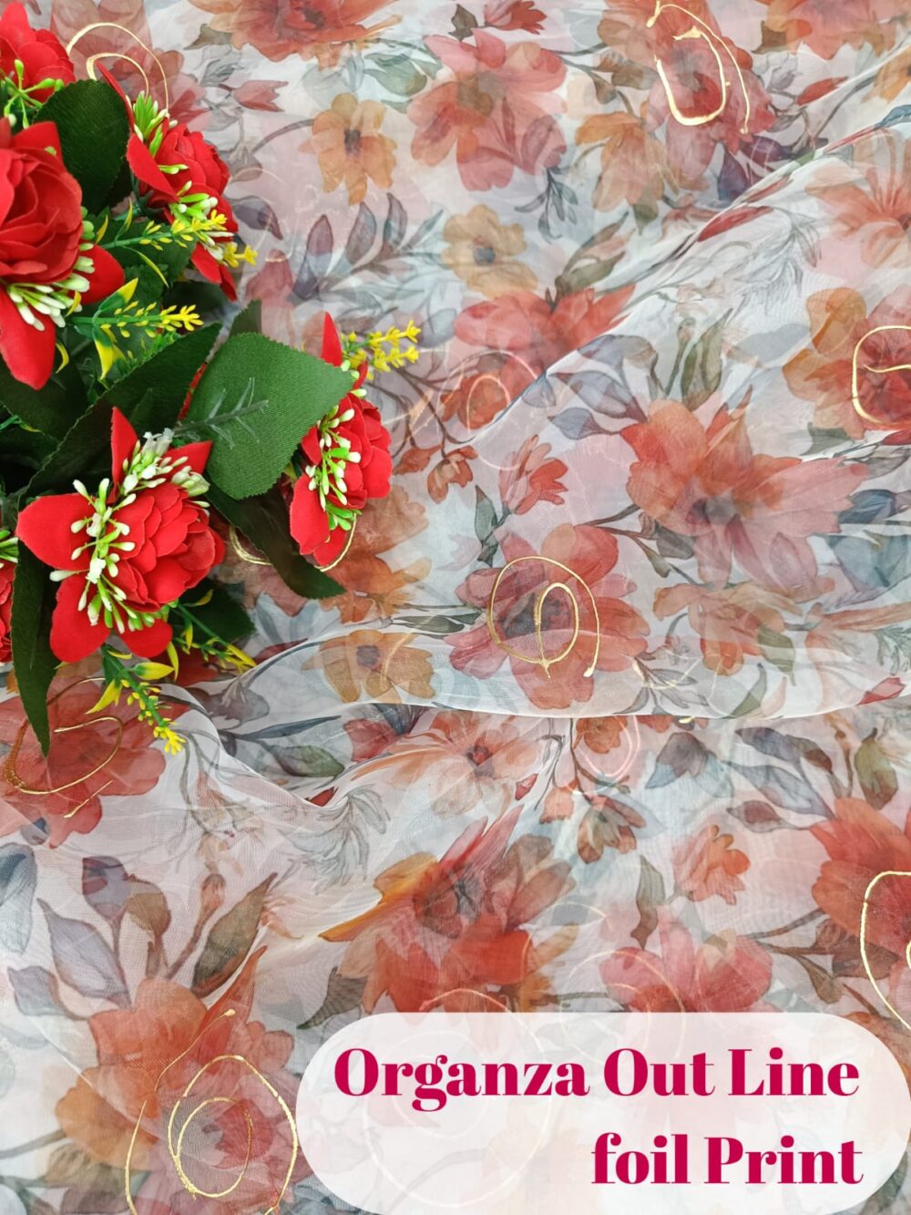 Organza Out Line foil Print - Image 20