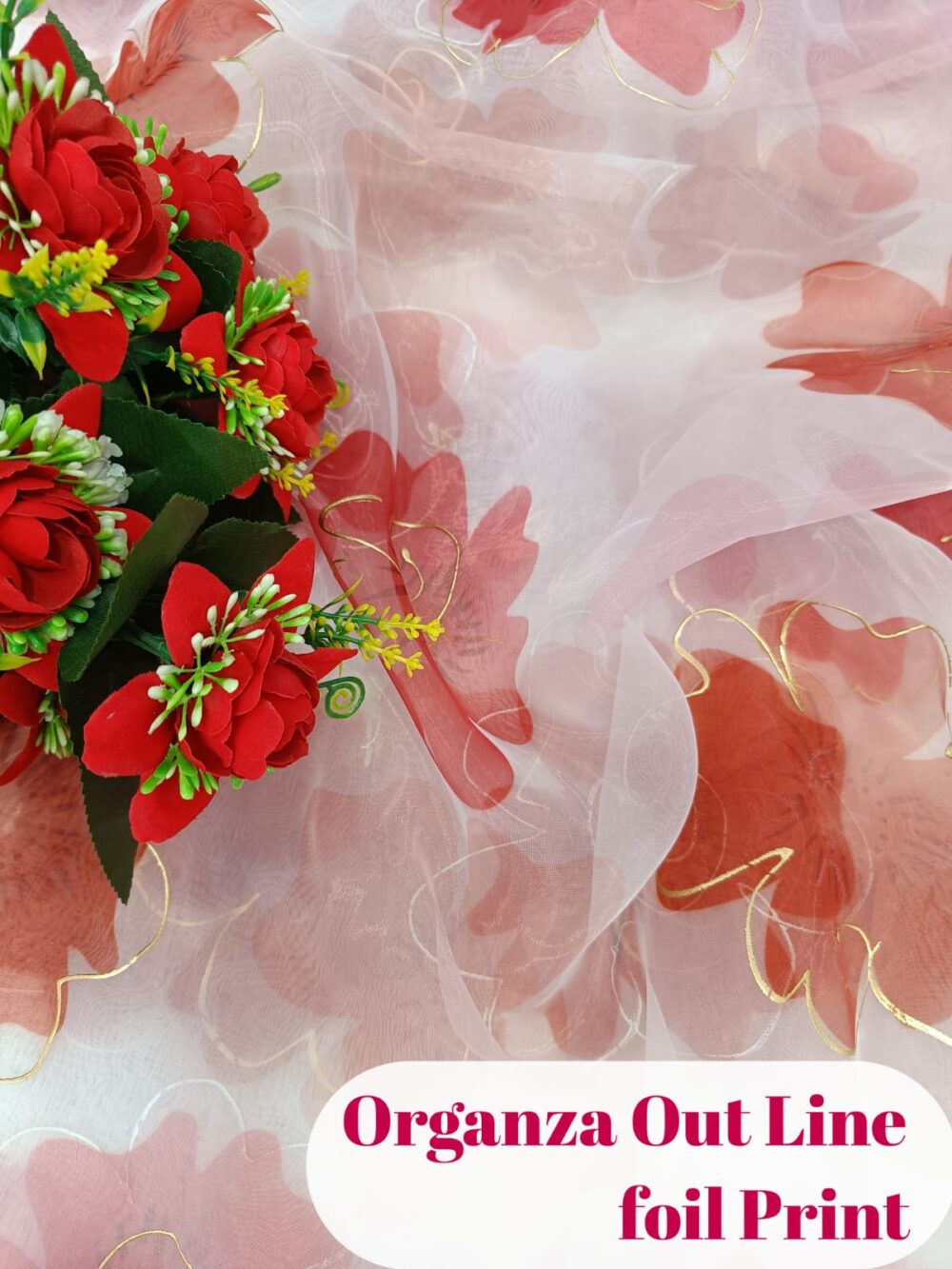 Organza Out Line foil Print - Image 3