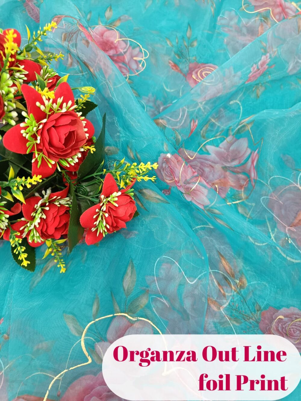 Organza Out Line foil Print - Image 4