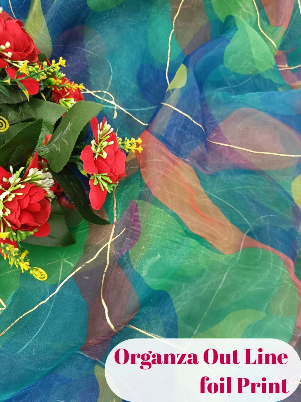 Organza Out Line foil Print - Image 13