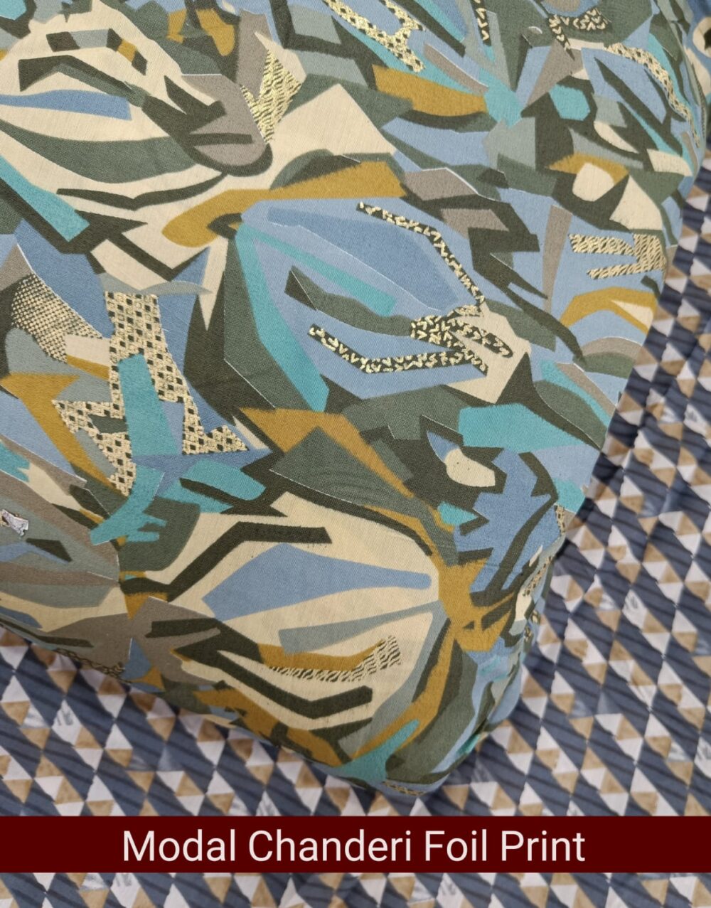 Modal Chanderi Foil Print - Image 4