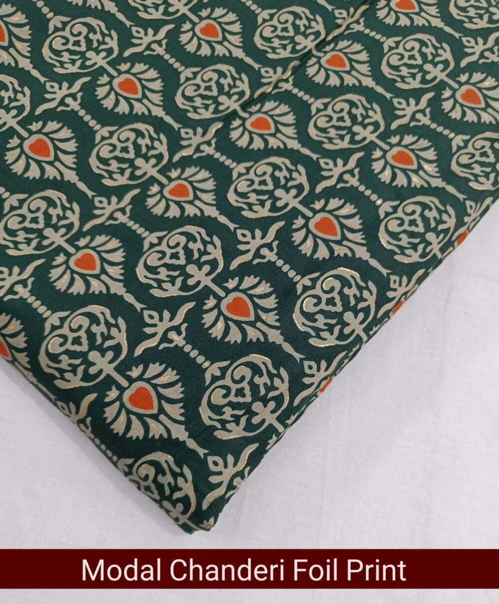 Modal Chanderi Foil Print - Image 12